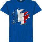 Frankrijk Ripped Flag T-Shirt - Blauw - Kinderen - 104