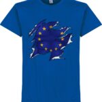 Europa Ripped Flag T-Shirt - Blauw - XXXXL