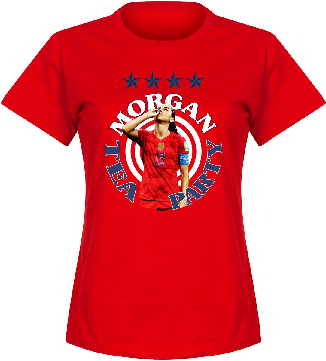 1085x1200-2 Morgan Team Party T-Shirt - Rood - Dames - L - Afbeelding 1