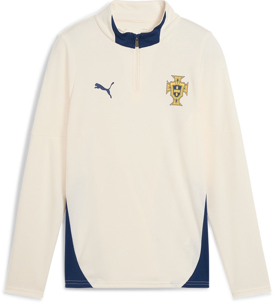 1085x1200 Puma Ffp Portugal 2025 Training Junior Half-zip Sweatshirt Beige 5-6 Years Jongens,Meisjes - Afbeelding 1