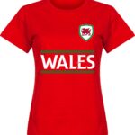 Wales Reliëf Dames Team T-Shirt - Rood - XXL