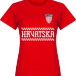 Kroatië Team T-Shirt - Rood - Dames - M