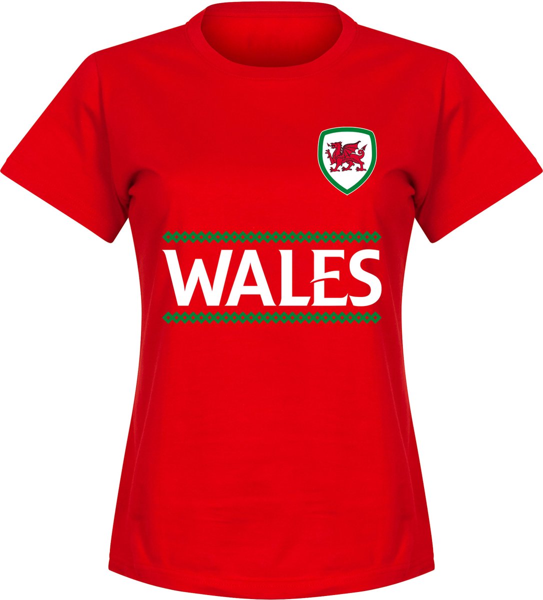 1086x1200-6 Wales Reliëf Dames Team T-Shirt - Rood - XL - Afbeelding 1