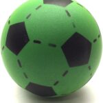 T&F Creations Softbal foam - 3x - voetbal print - groen - zacht - dia 20 cm - speelgoed ballen