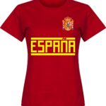 Spanje Dames Team T-Shirt - Rood - XXL