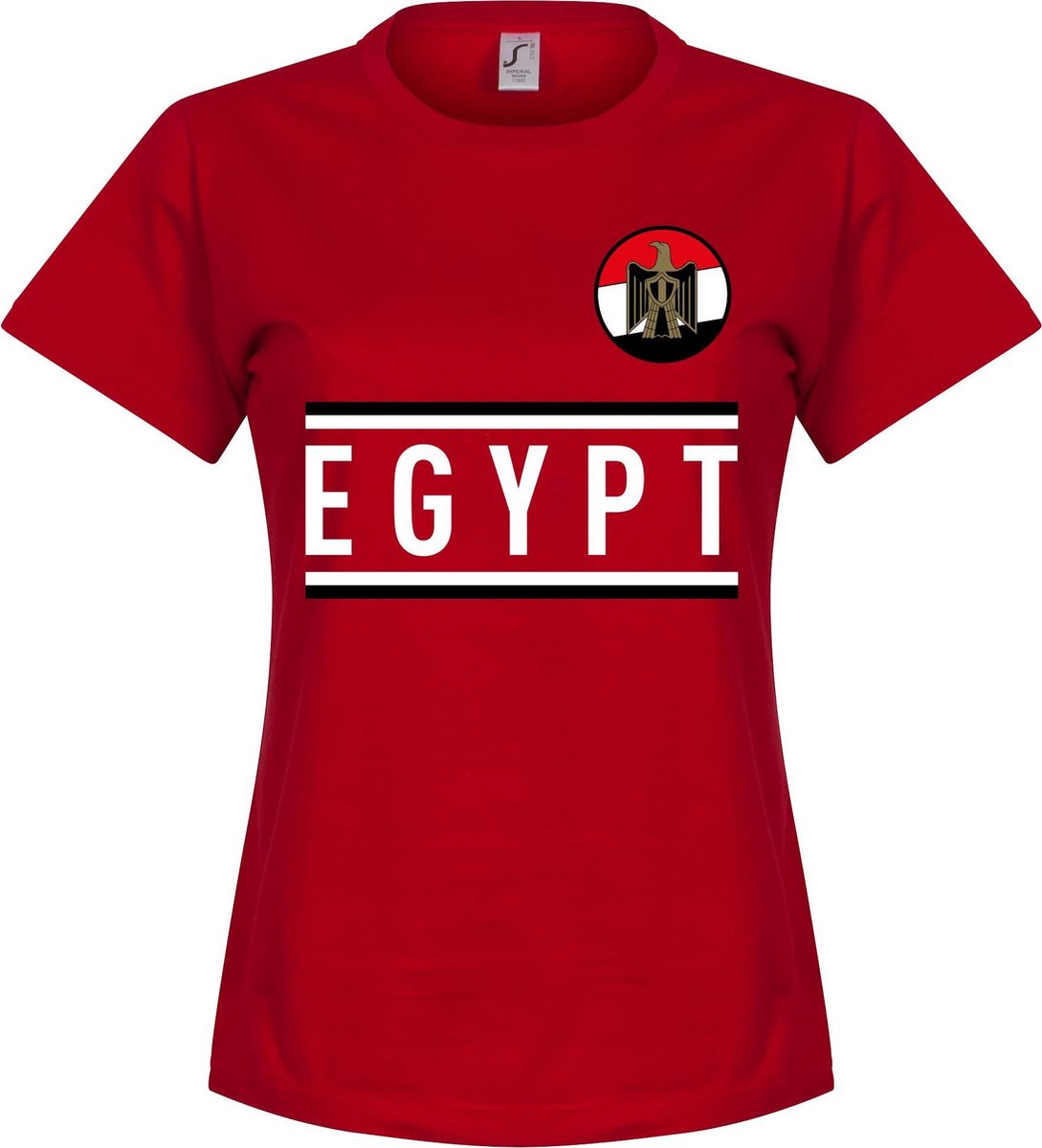 1089x1200-8 Egypte Dames Team T-Shirt - Rood - S - Afbeelding 1