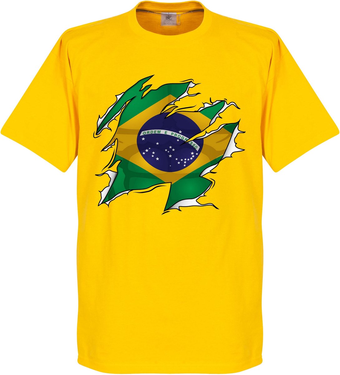 1090x1200-97 Brazilië Ripped Flag T-Shirt - L - Afbeelding 1