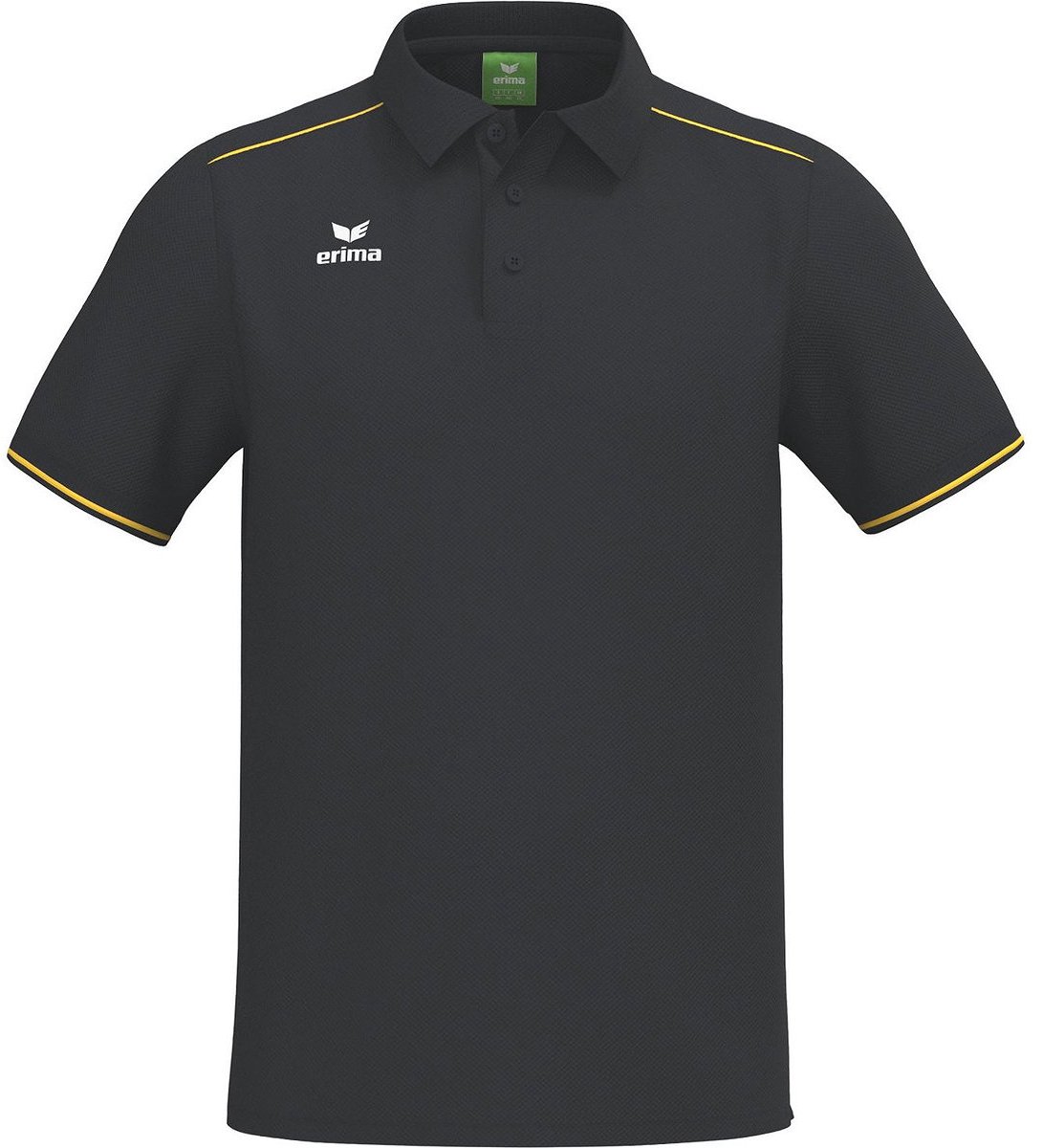 1091x1200-63 Erima Cmpt 3 Wings Polo Heren - Zwart / Geel | Maat: XL - Afbeelding 1