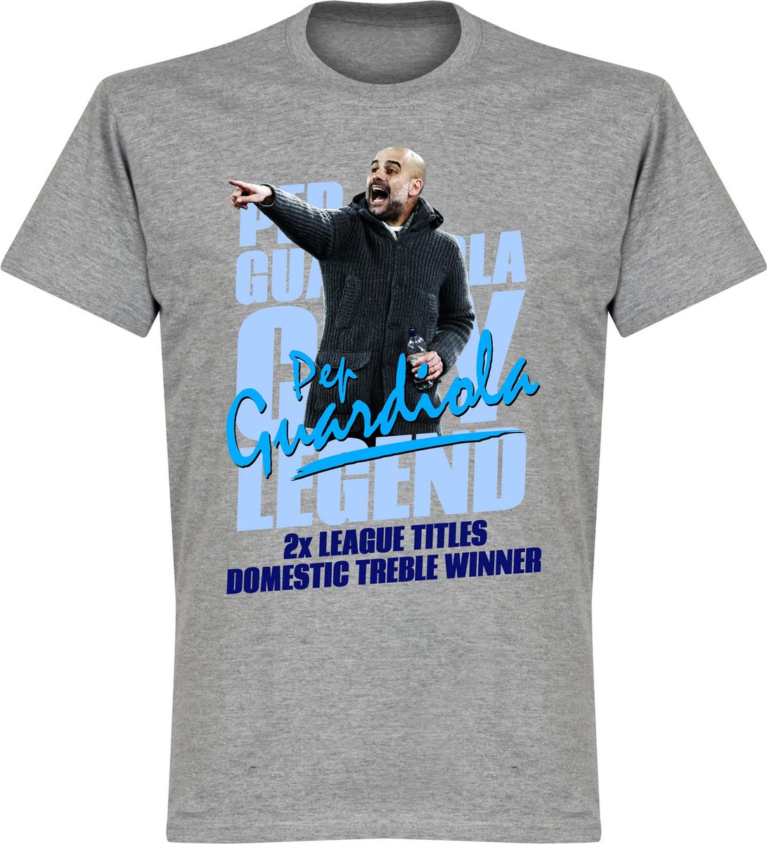 1091x1200-96 Pep Guardiola Legend T-Shirt - Grijs - XXXXL - Afbeelding 1