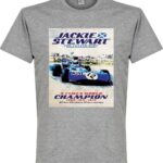 Jackie Stewart Poster T-Shirt - Grijs - XXL