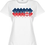 Engeland 2018 Pattern Dames T-Shirt - Wit - M