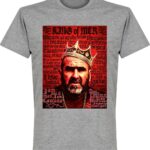 King Cantona Old Skool T-Shirt - Grijs - S