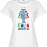 Italië Champions Of Europe 2021 T-Shirt - Wit - Dames - M - 10