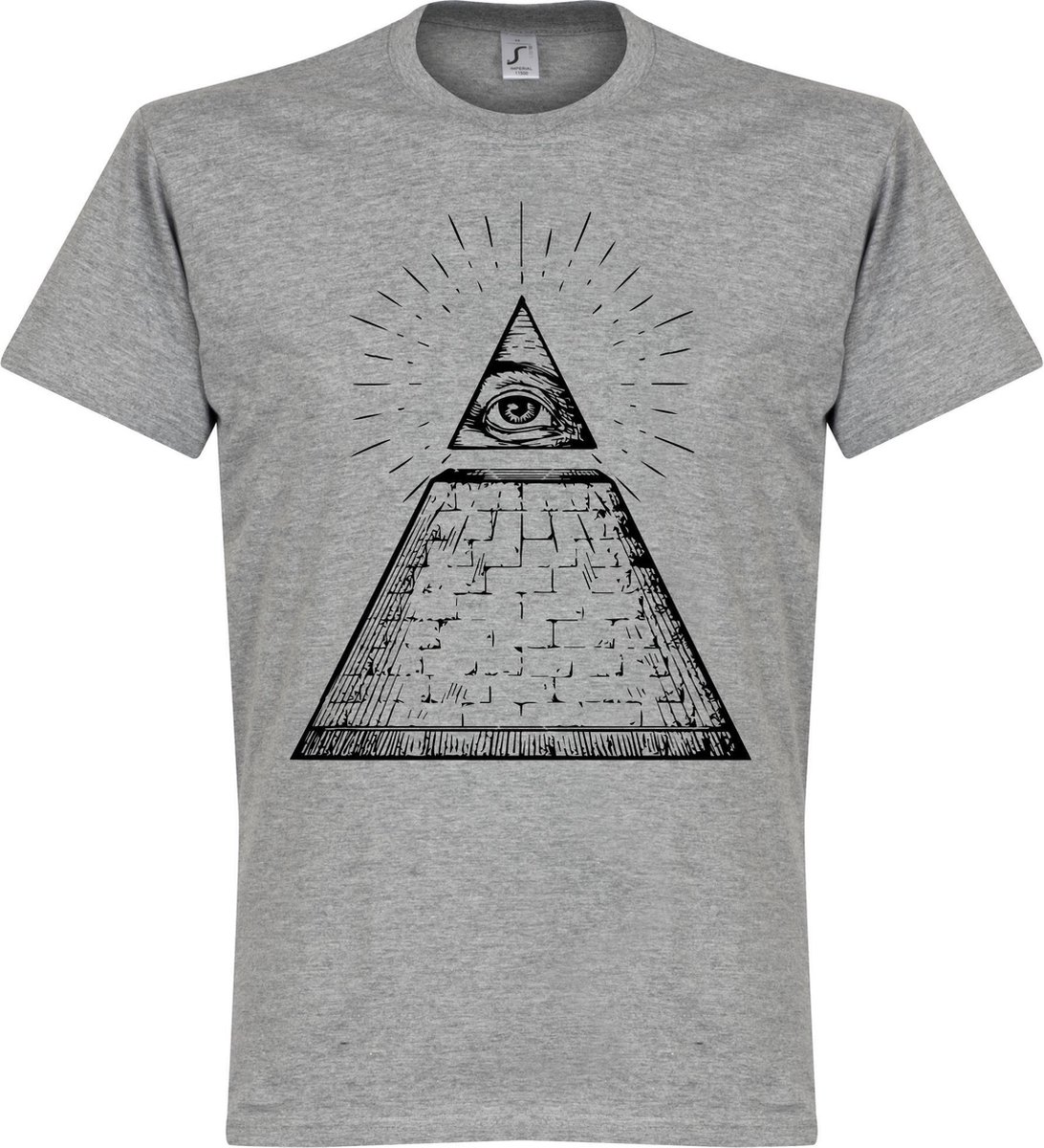 1092x1200-73 Alziend Oog T-Shirt - Grijs - XXXL - Afbeelding 1