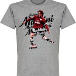 Paolo Maldini Script T-Shirt - Grijs - Kinderen - 128