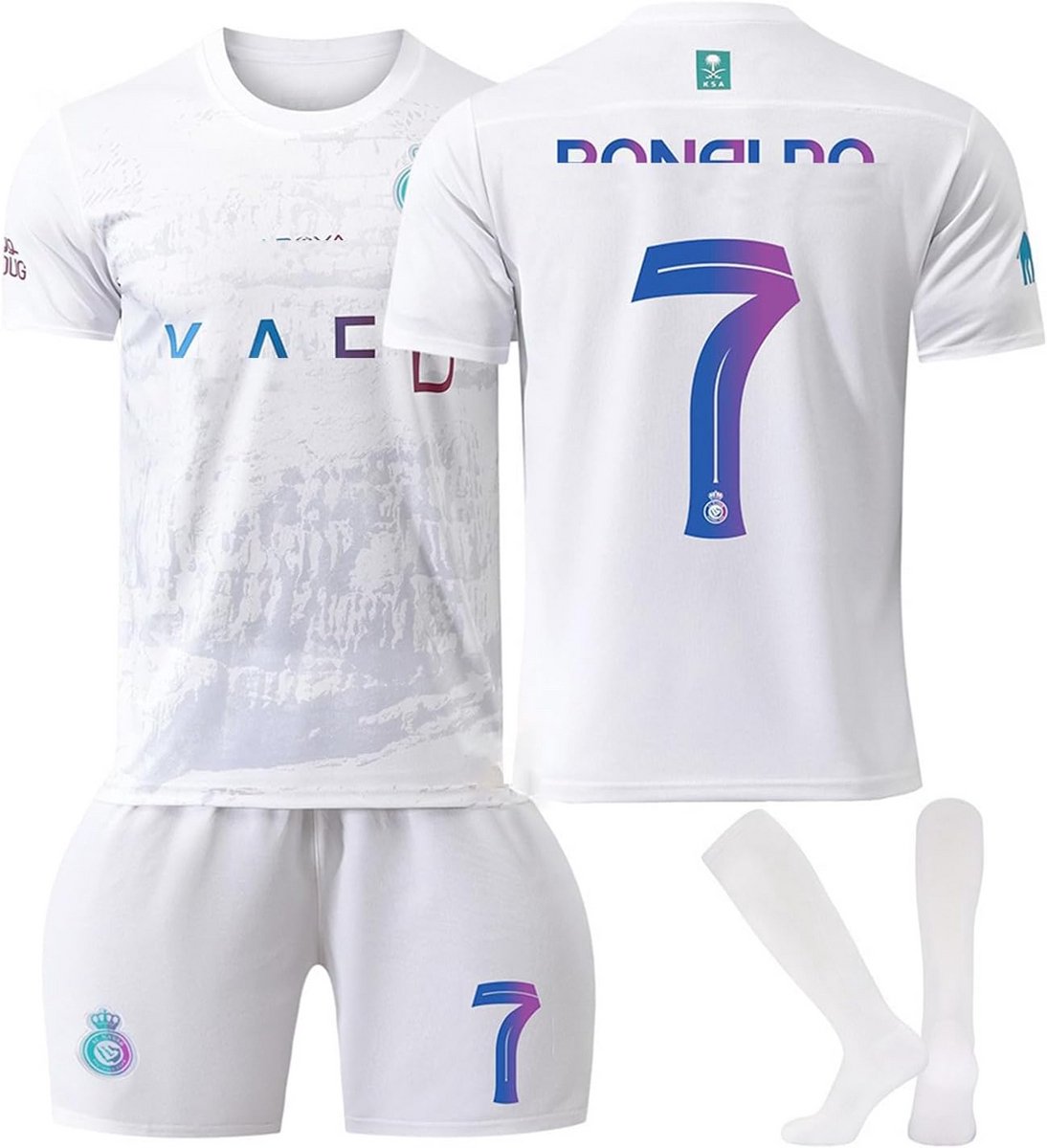 1094x1200-54 Kinder Trainingspak Voetbalshirt en Korte Broek Set Nummer 7 - Afbeelding 1