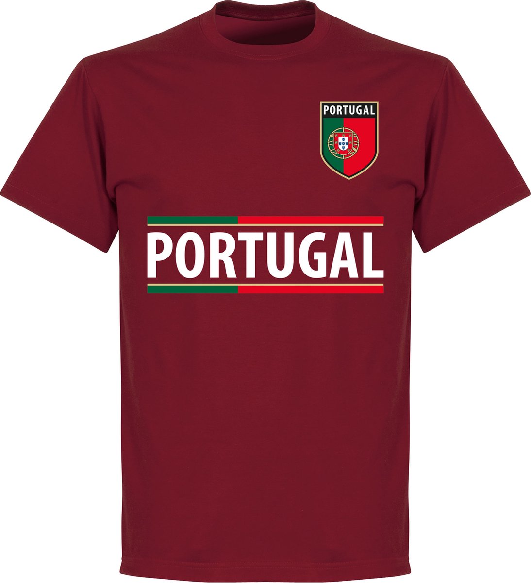 1094x1200-72 Portugal Team T-Shirt - Bordeaux Rood - S - Afbeelding 1