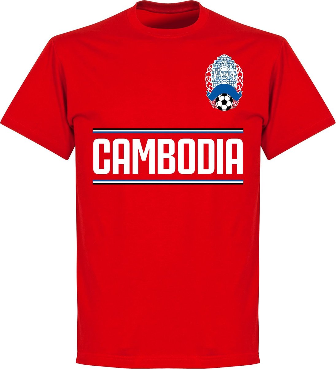 1095x1200-108 Cambodja Team T-Shirt - Rood - L - Afbeelding 1