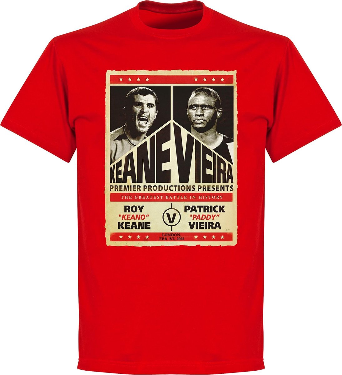 1095x1200-136 Keane vs. Viera Battle T-shirt - Rood - L - Afbeelding 1