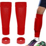 Kindervoetbal Beenmouw met Scheenbeschermbandjes Rood | Makkelijk Aan