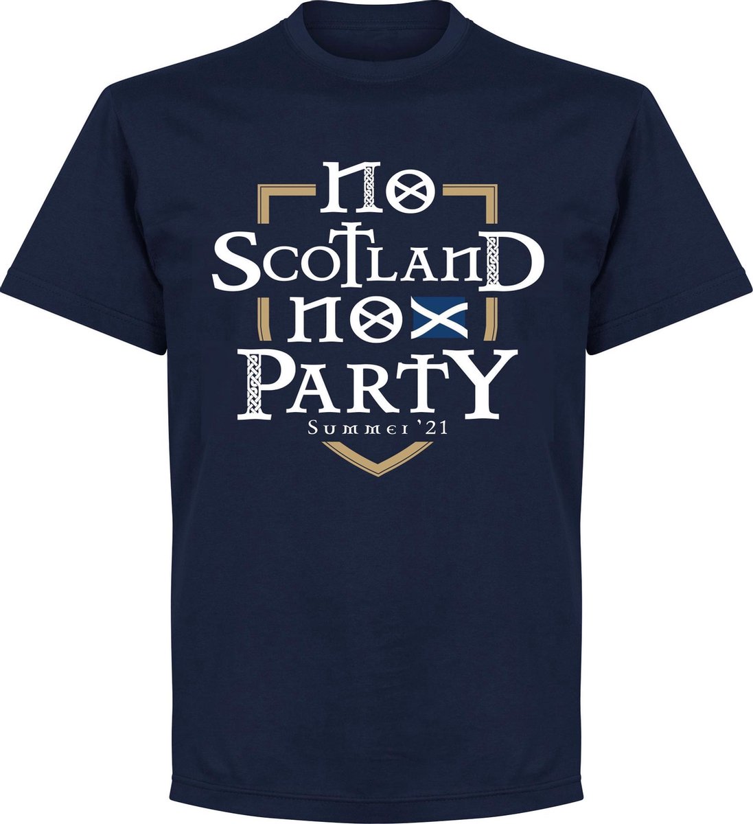1097x1200-106 No Scotland No Party T-Shirt - Navy - Kinderen - 92/98 - Afbeelding 1