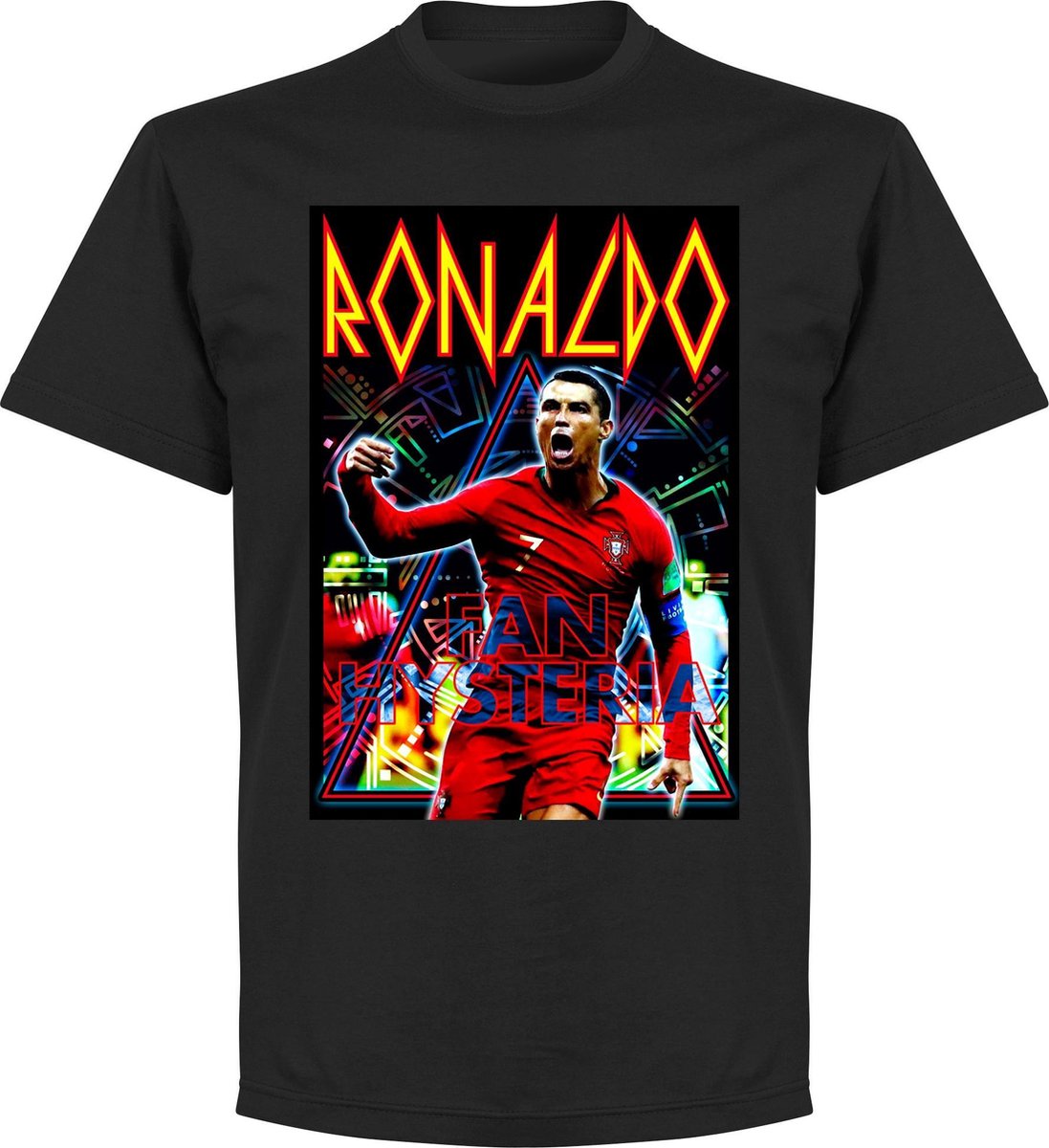 1097x1200-114 Ronaldo Old-Skool Hero T-Shirt - Zwart - 5XL - Afbeelding 1