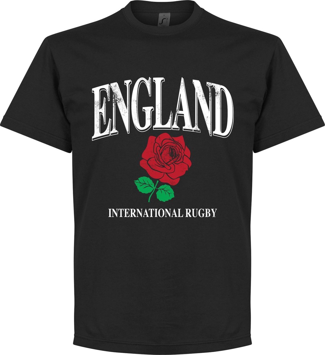 1097x1200-139 England Rose International Rugby T-Shirt - Zwart - XS - Afbeelding 1