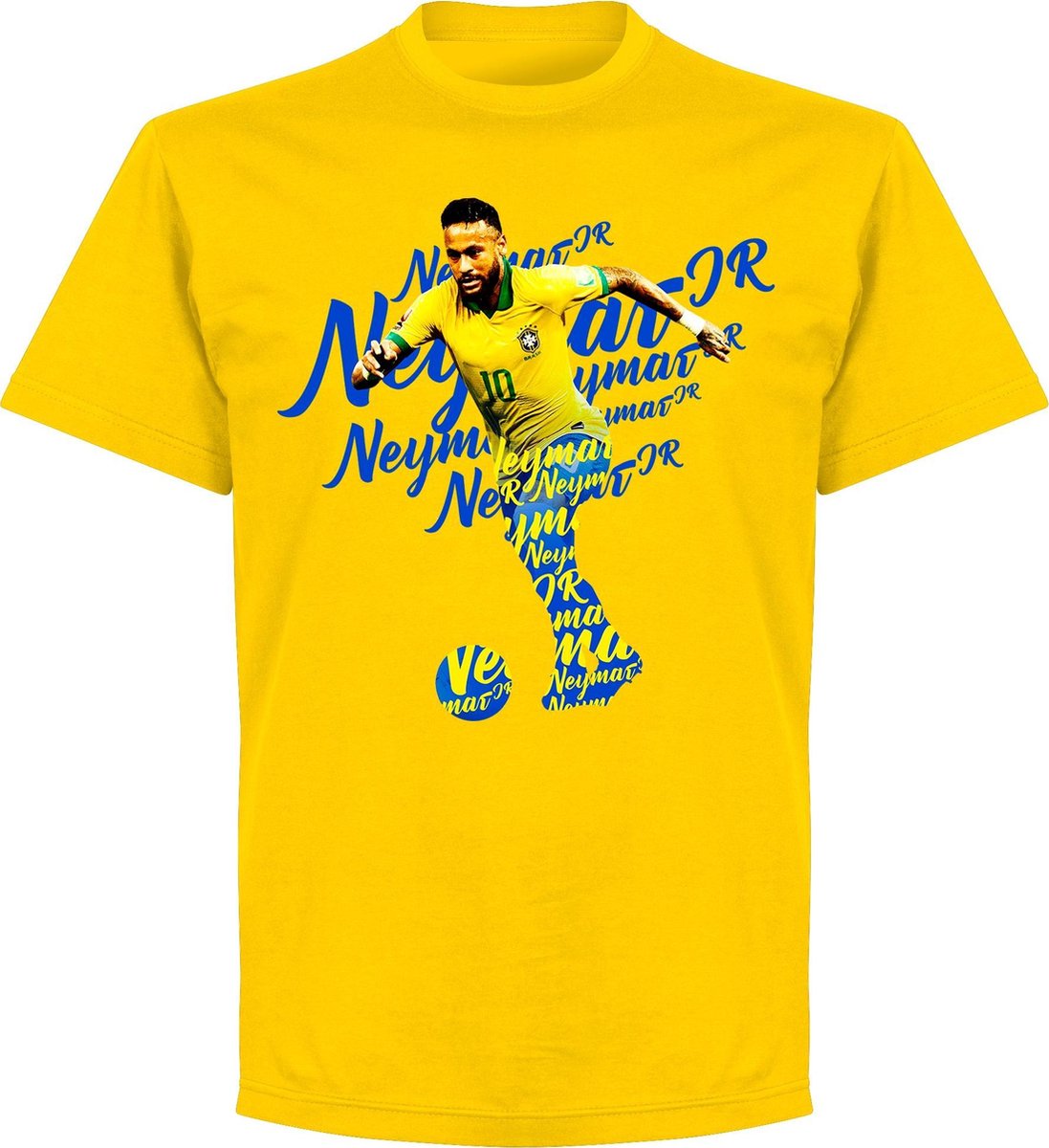 1097x1200-140 Neymar Brazilië Script T-Shirt - Geel - Kinderen - 152 - Afbeelding 1