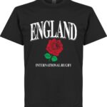 England Rose International Rugby T-Shirt - Zwart  - S