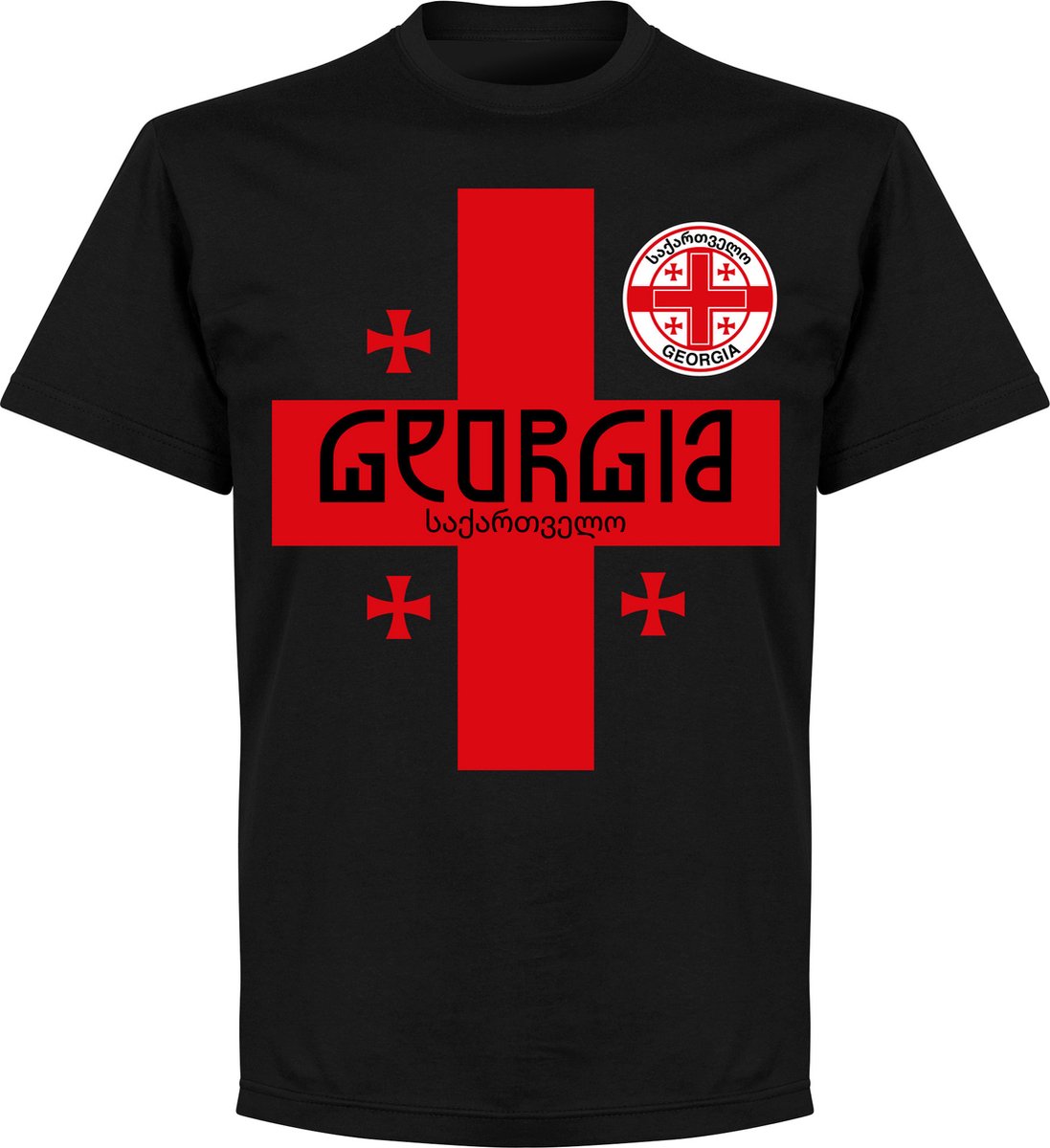 1097x1200-49 Georgië Team T-Shirt - Zwart - L - Afbeelding 1