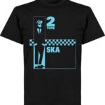 2 Tone Ska T-Shirt - Zwart/Blauw - XS