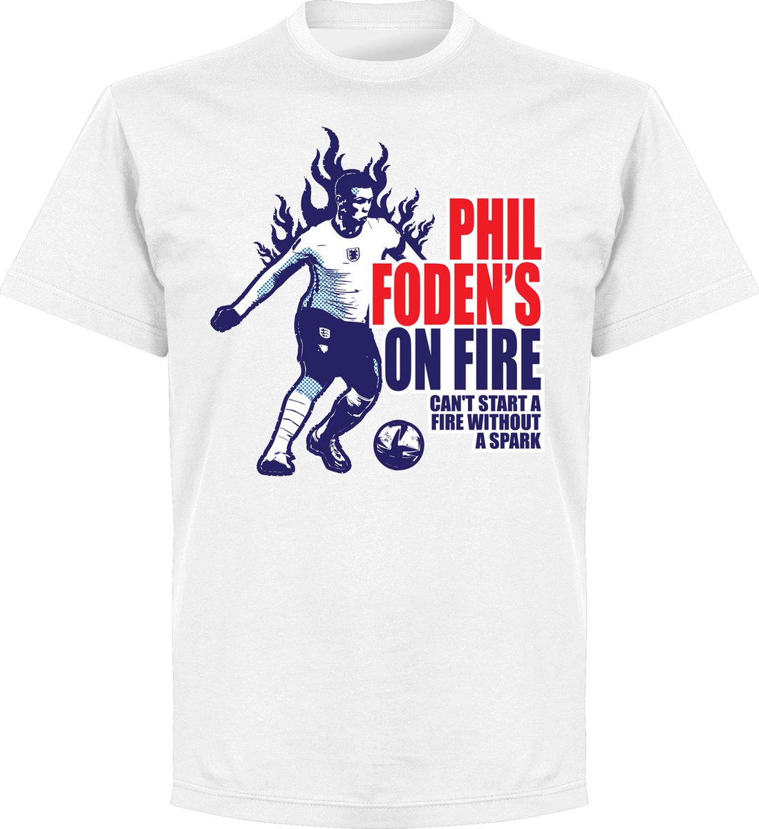1098x1200-185 Phil Foden On Fire T-Shirt - Wit - XXL - Afbeelding 1