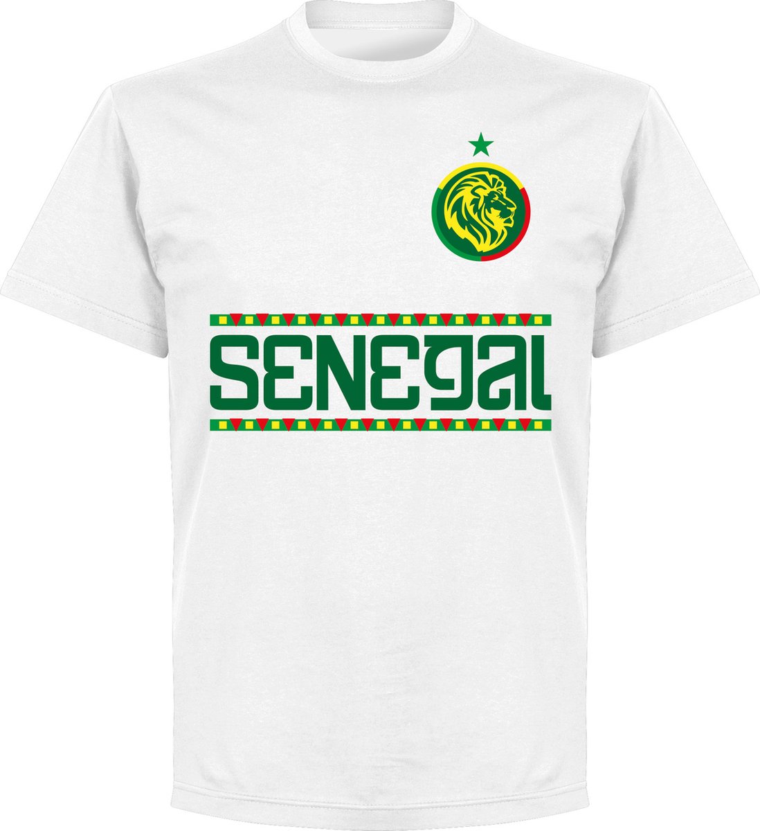 1098x1200-208 Senegal Team T-Shirt - Wit - Kinderen - 116 - Afbeelding 1