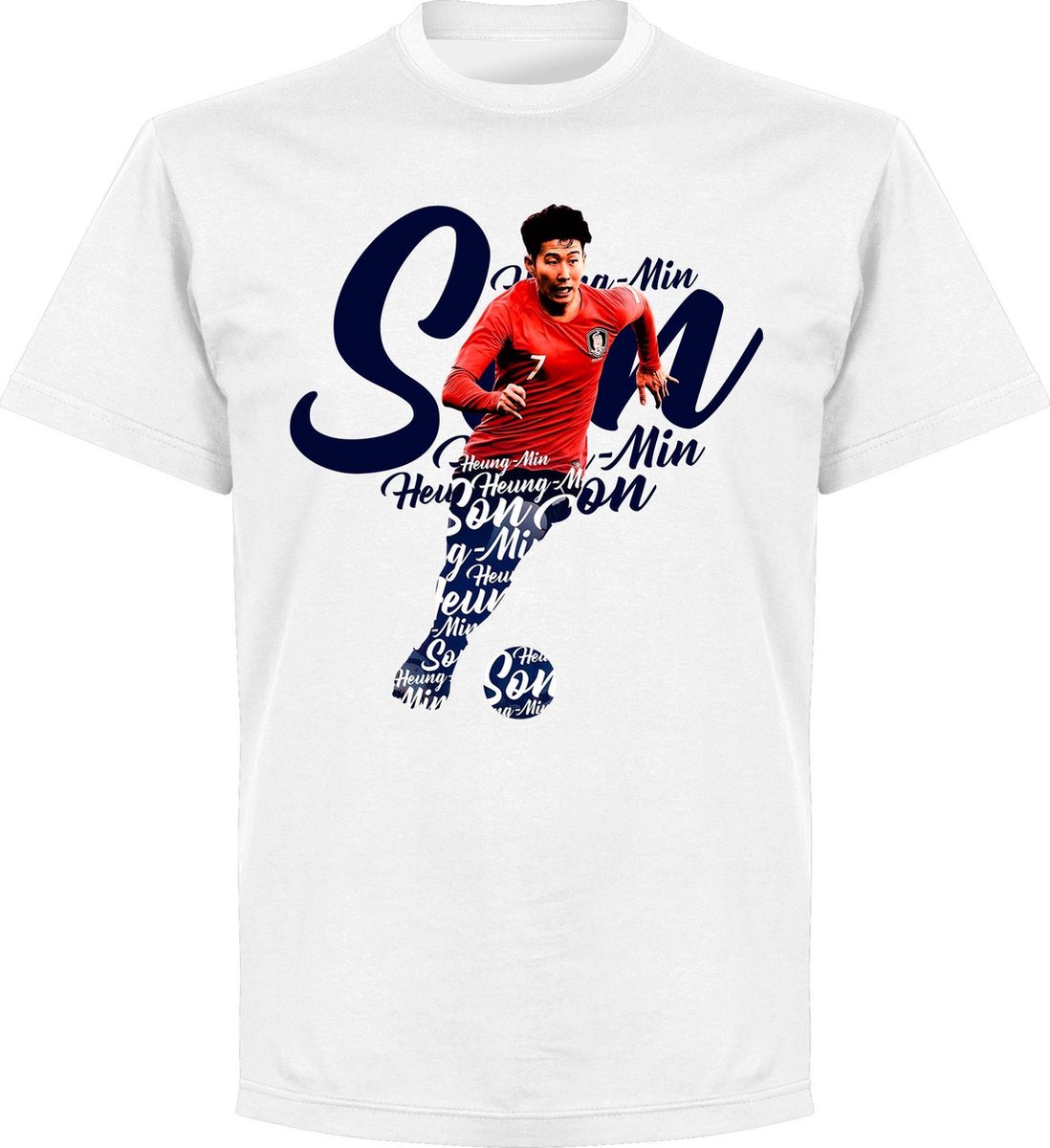 1098x1200-222 Son Zuid Korea Script T-Shirt - Wit - S - Afbeelding 1
