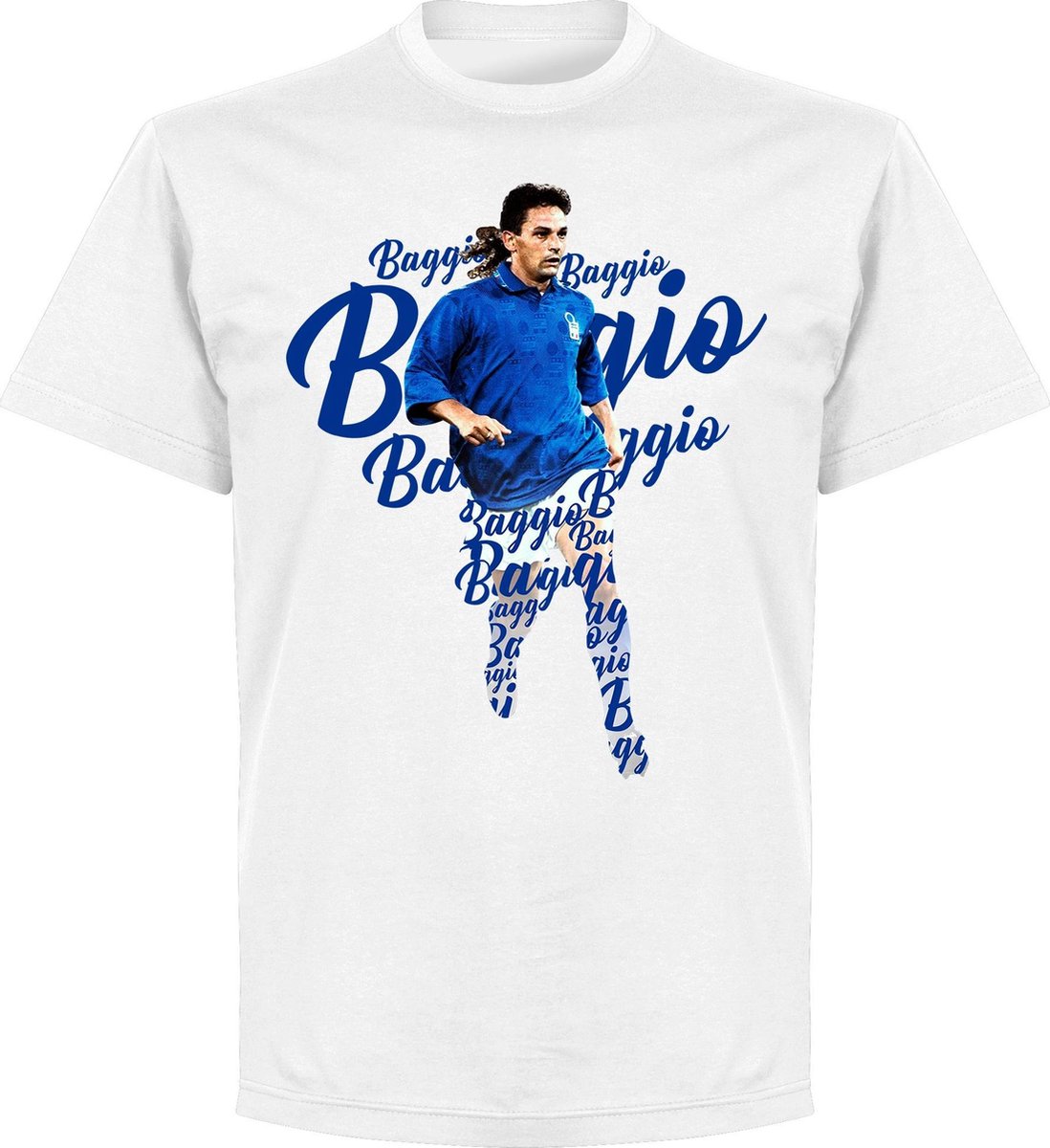 1098x1200-229 Roberto Baggio Script T-Shirt - Wit - 3XL - Afbeelding 1