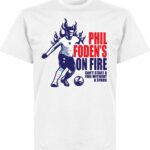 Phil Foden On Fire T-Shirt - Wit - 5XL