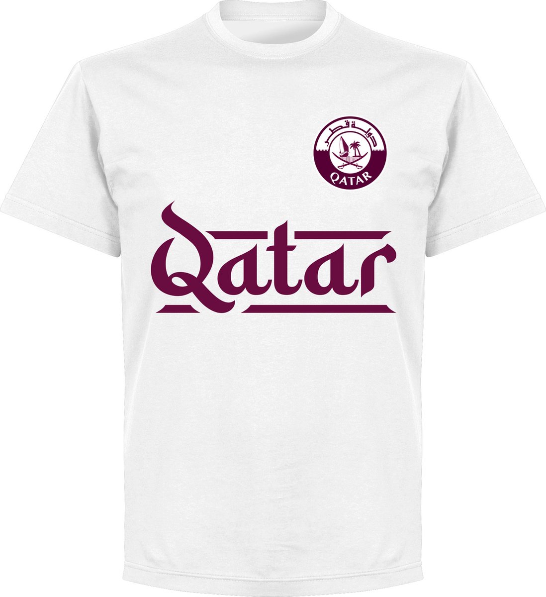 1098x1200-287 Qatar Team T-Shirt - Wit - Kinderen - 128 - Afbeelding 1