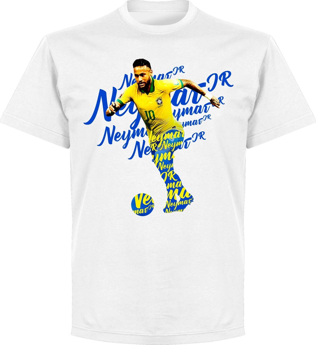 1098x1200-32 Neymar Brazilië Script T-Shirt - Wit - 4XL - Afbeelding 1