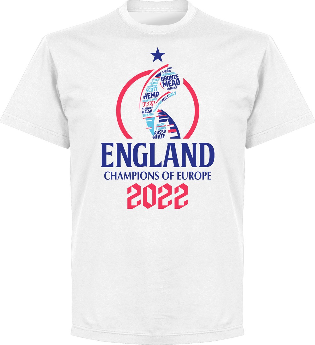 1098x1200-83 Engeland EK 2022 Winners T-Shirt - Wit - M - Afbeelding 1
