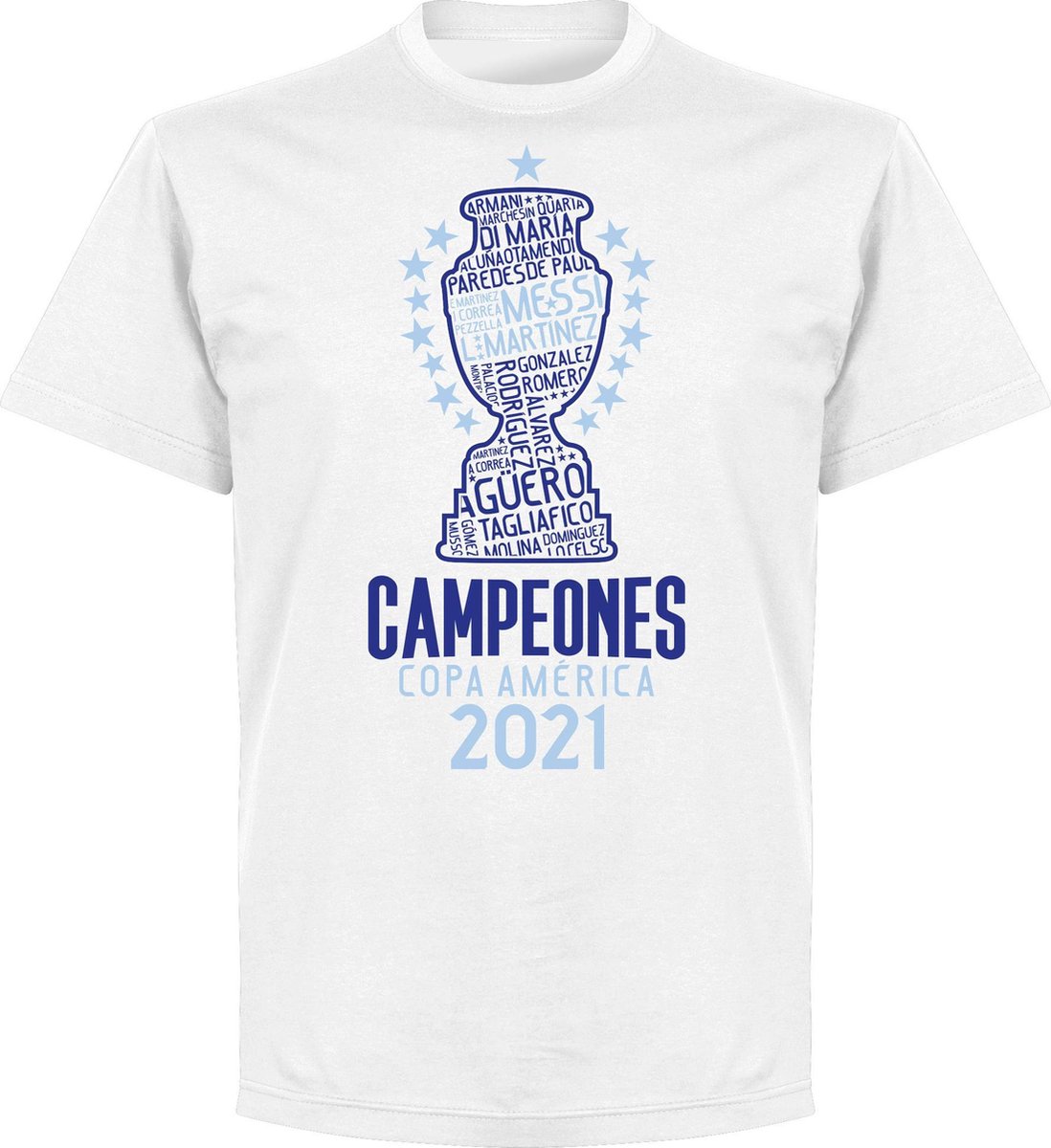 1098x1200-96 Argentinië Copa America 2021 Winners T-Shirt - Wit - L - Afbeelding 1