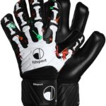 Voetbalkeepershandschoenen, geschikt voor professionele voetballers, jongvolwassenen en kinderen, met goede grip en vingerbescherming, maat 5, handpalmlengte 15-16 cm.