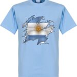 Argentinië Ripped Flag T-Shirt - Lichtblauw - Kinderen - 92/98