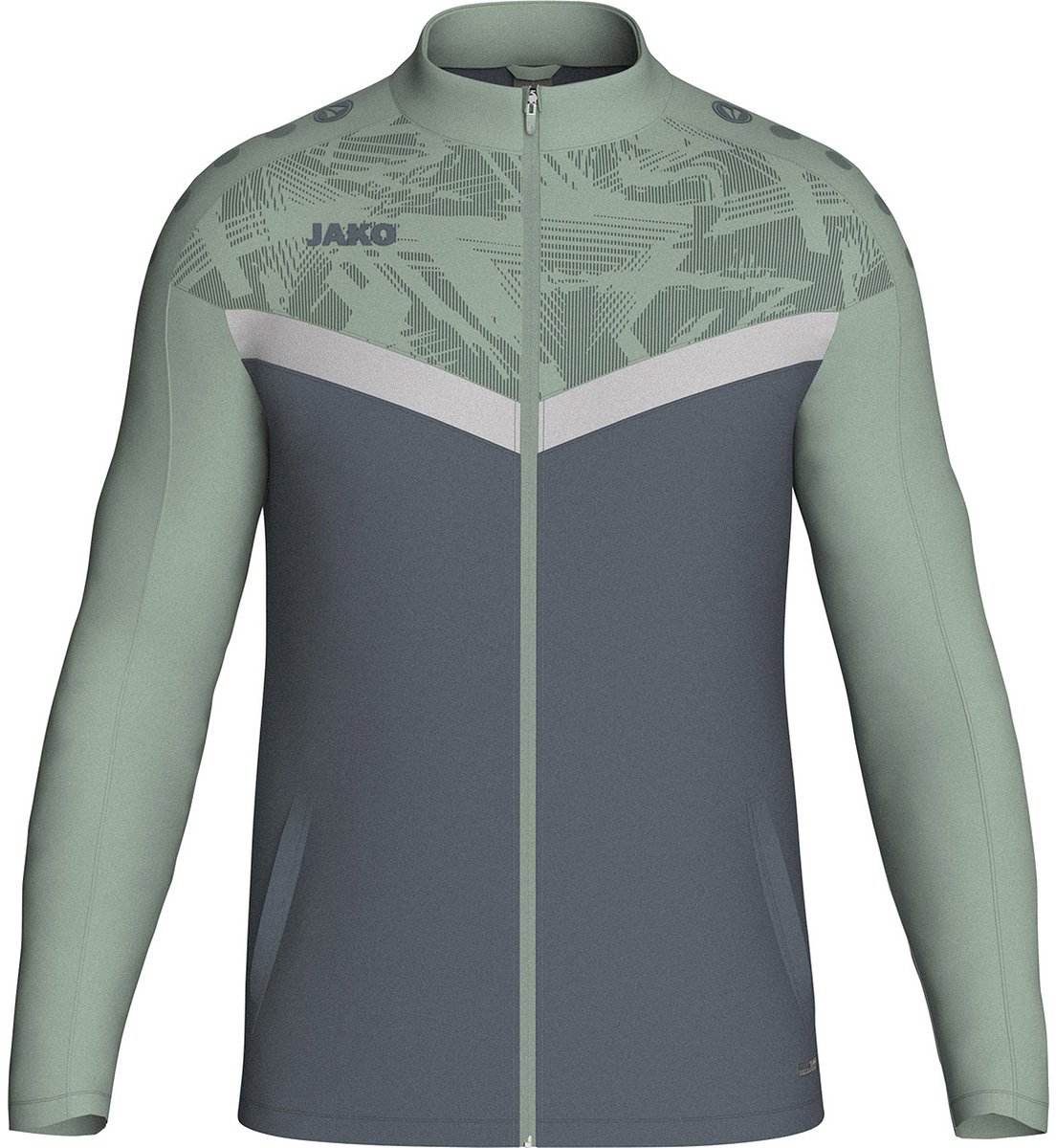 1104x1200-37 Jako Iconic Polyestervest Heren - Zachtgrijs / Mintgroen / Antra Light | Maat: M - Afbeelding 1