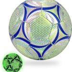 Gloeiende Voetbal van Maat 5 van Duurzaam Vegan Leer, Perfect voor Nachttraining en Wedstrijden, Uniek Cadeau voor Sportliefhebbers