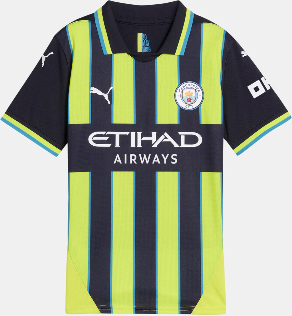 1109x1200-6 Puma Manchester City Fc 24/25 Weg Korte Mouw T-shirt Junior Geel 15-16 Years Jongens,Meisjes - Afbeelding 1