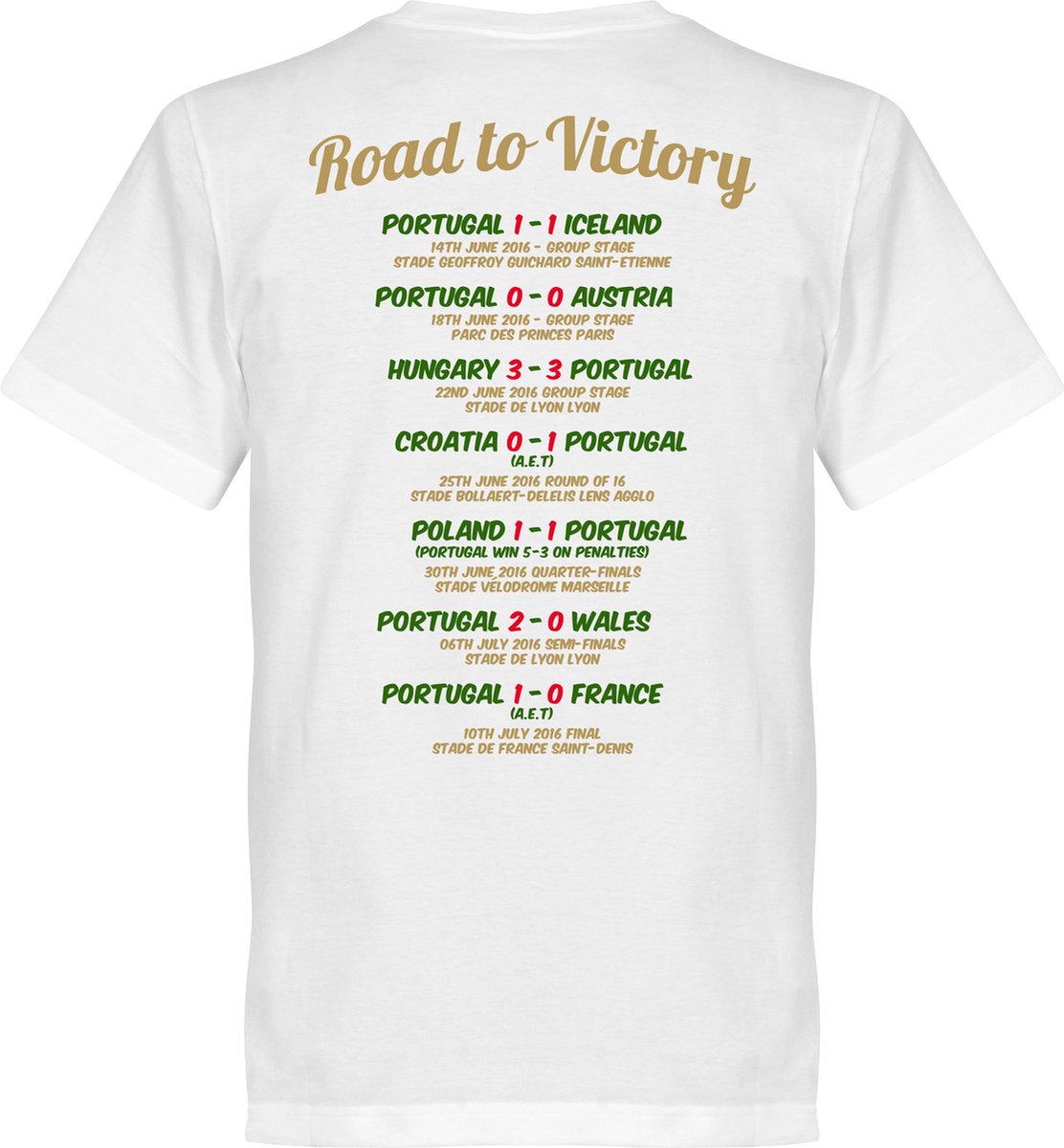 1112x1200-24 Portugal EURO 2016 Road To Victory T-Shirt - L - Afbeelding 1