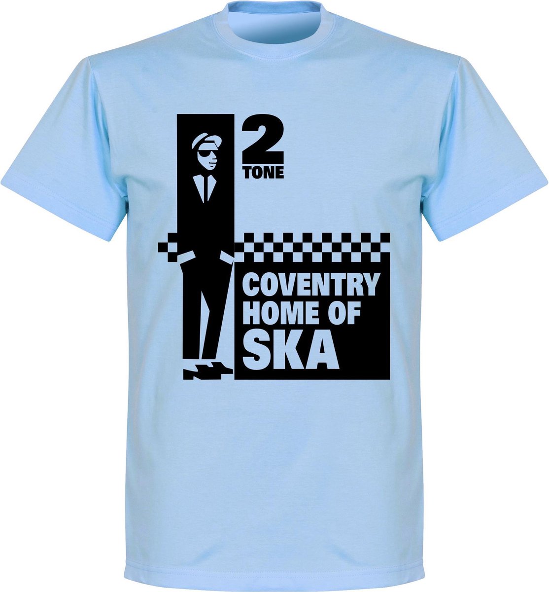 1114x1200-17 Coventry Home of 2 Tone Ska T-shirt - Lichtblauw - XS - Afbeelding 1