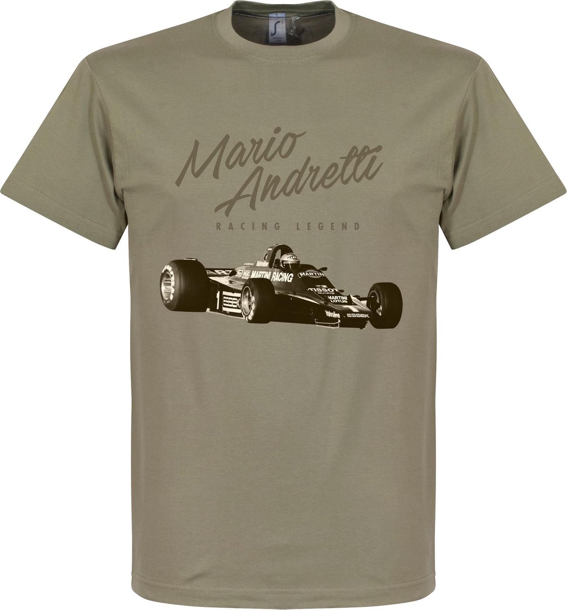1117x1200-6 Mario Andretti T-Shirt - Khaki - M - Afbeelding 1