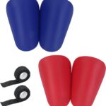 Mini voetbalscheenbeschermers 5 x 8 cm in rood en blauw - Bescherming, Comfort en Duurzaamheid