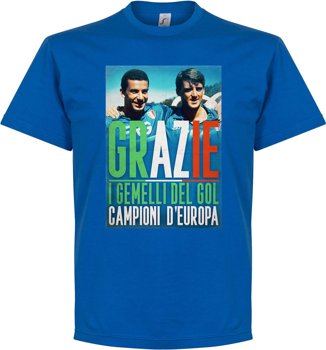 1118x1200-1 Grazie Gemelli Vialli & Mancini T-Shirt - Blauw - M - Afbeelding 1